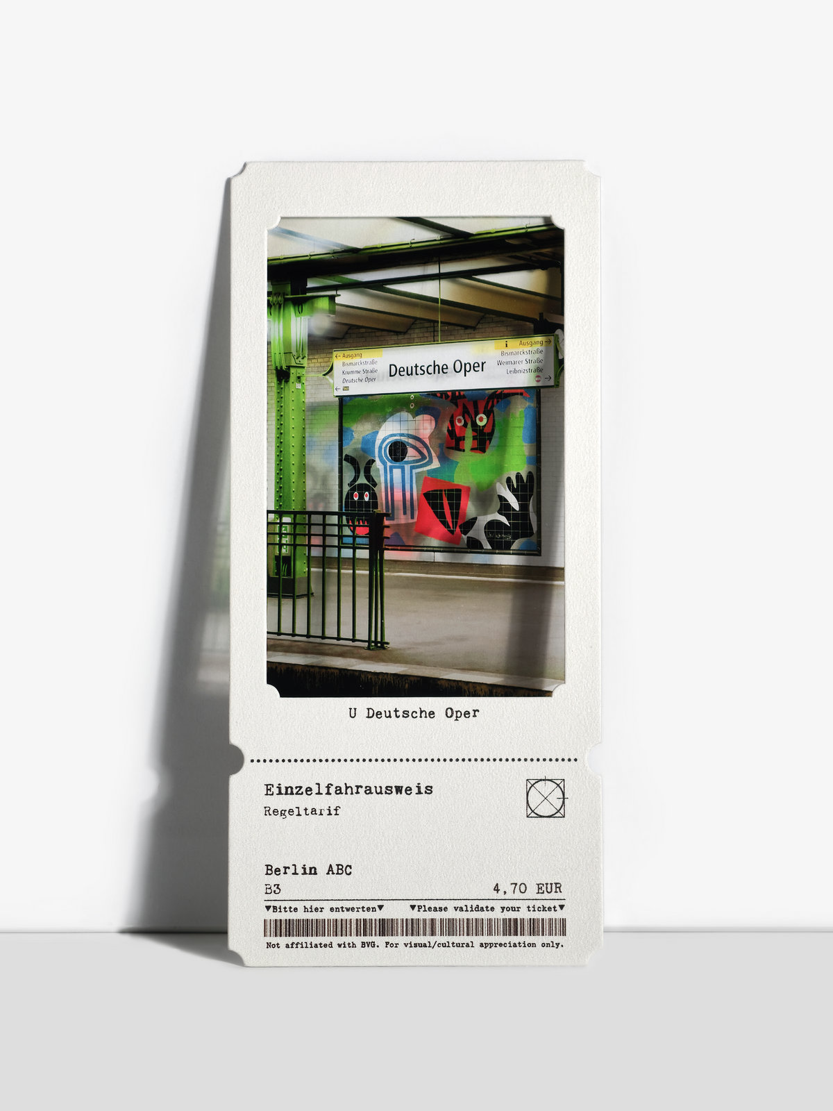 Berlin U-Bahn Deutsche Oper photograph on a bookmark