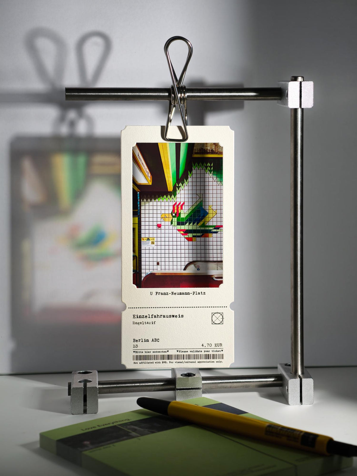 Berlin U-Bahn Franzneumann Platz photograph on a bookmark