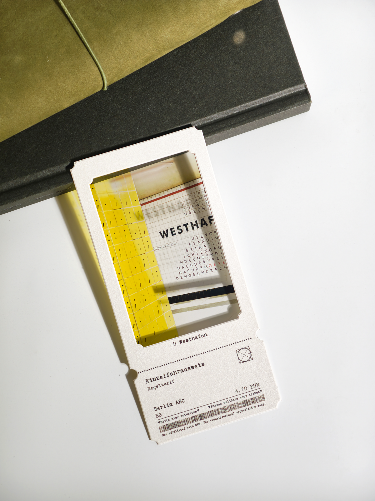 Berlin U-Bahn Westhafen photograph on a bookmark