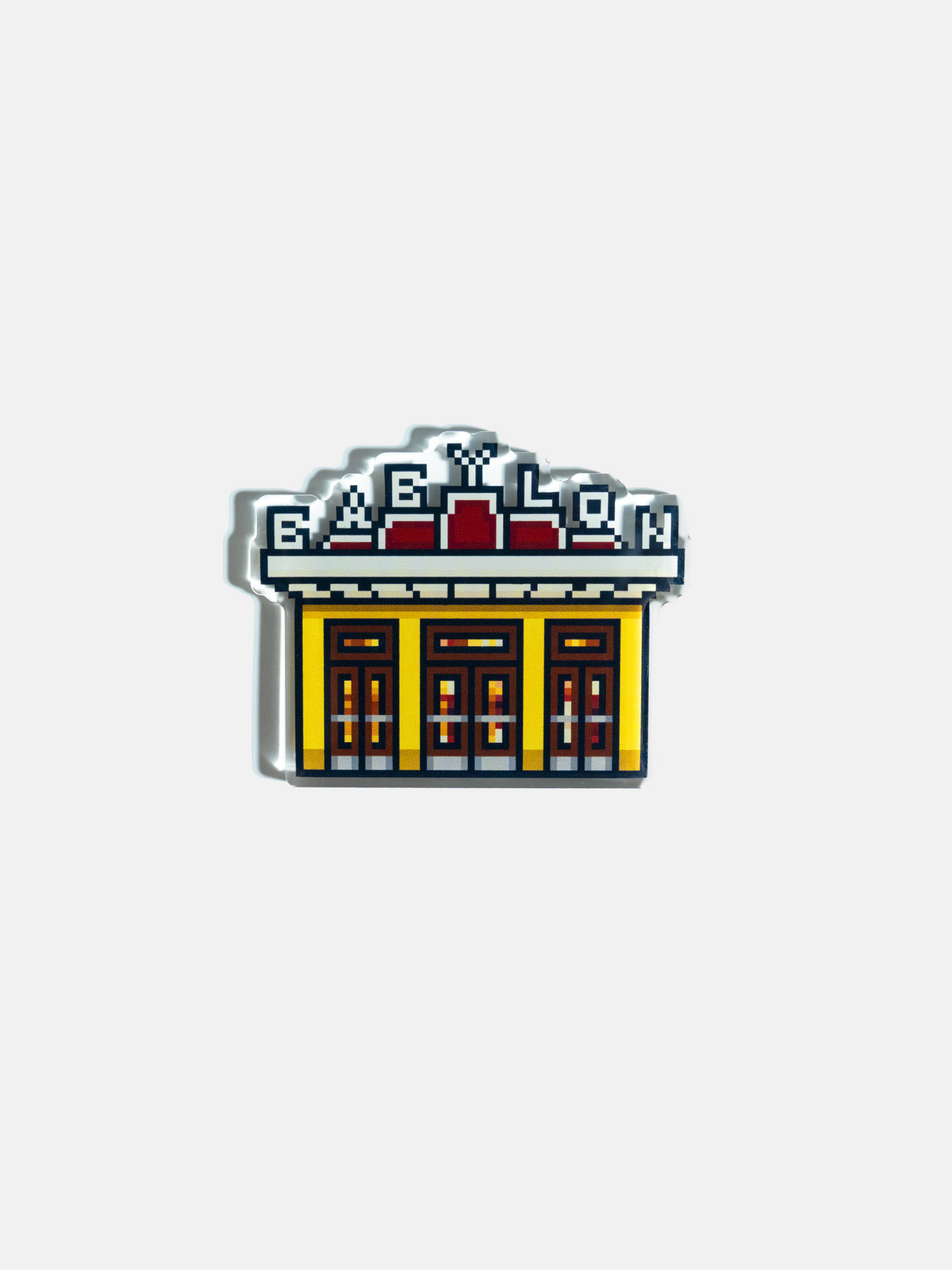 Stylized pixel art of the Berlin Babylon Kino with NFC enabled GIFs