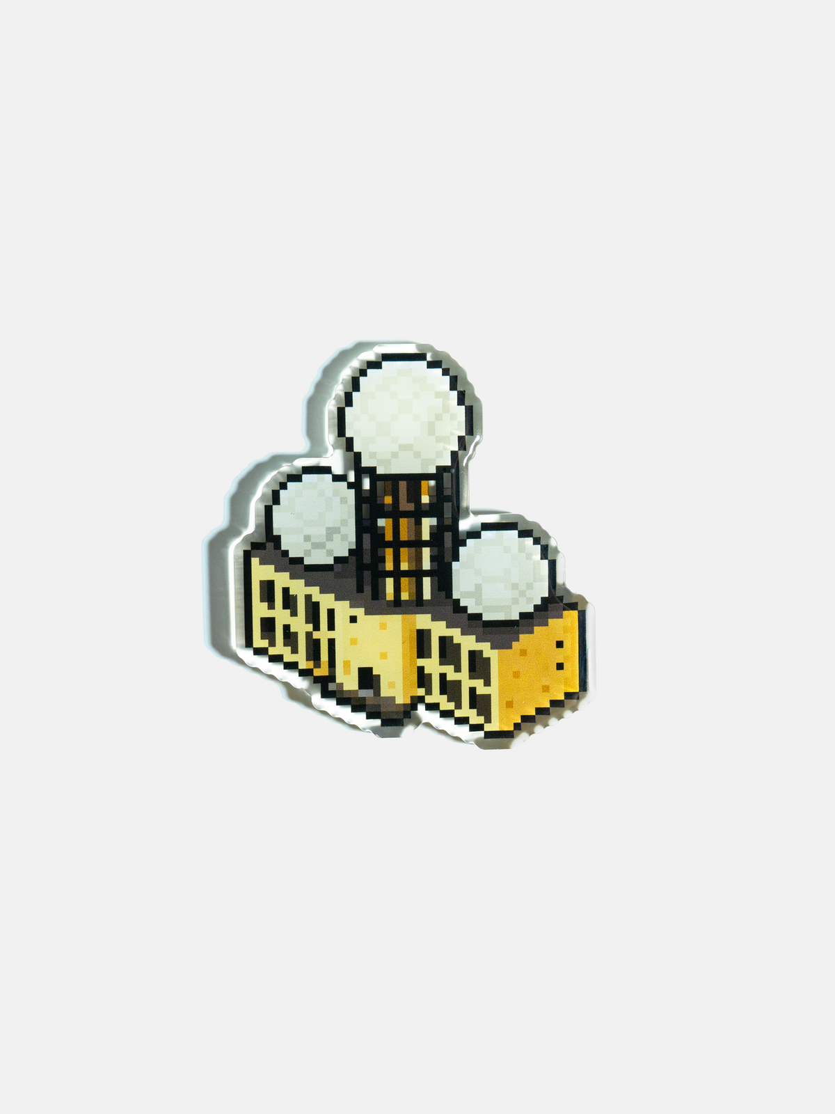 Stylized pixel art depiction of Berlin's Teufelsberg hill structure.