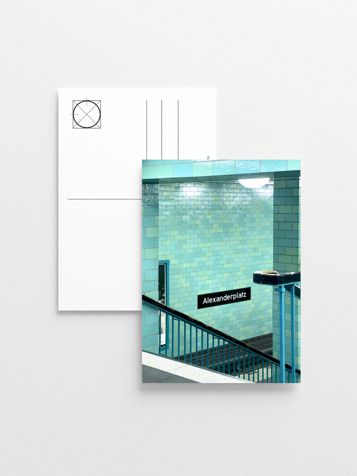 Alexandertplatz U-Bahn station interior featuring staircase and hand-stamped names