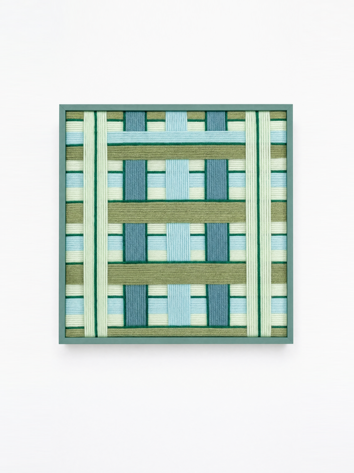 Handmade wall installation depicting the abstract structural elements of Berlin U-Bahn Alexanderplatz.